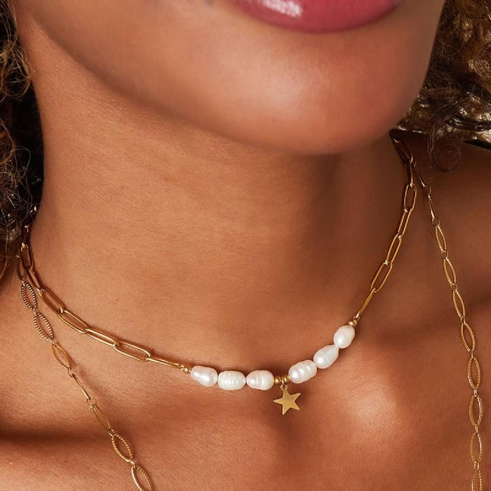 Necklace pearls with a star h5Picture4